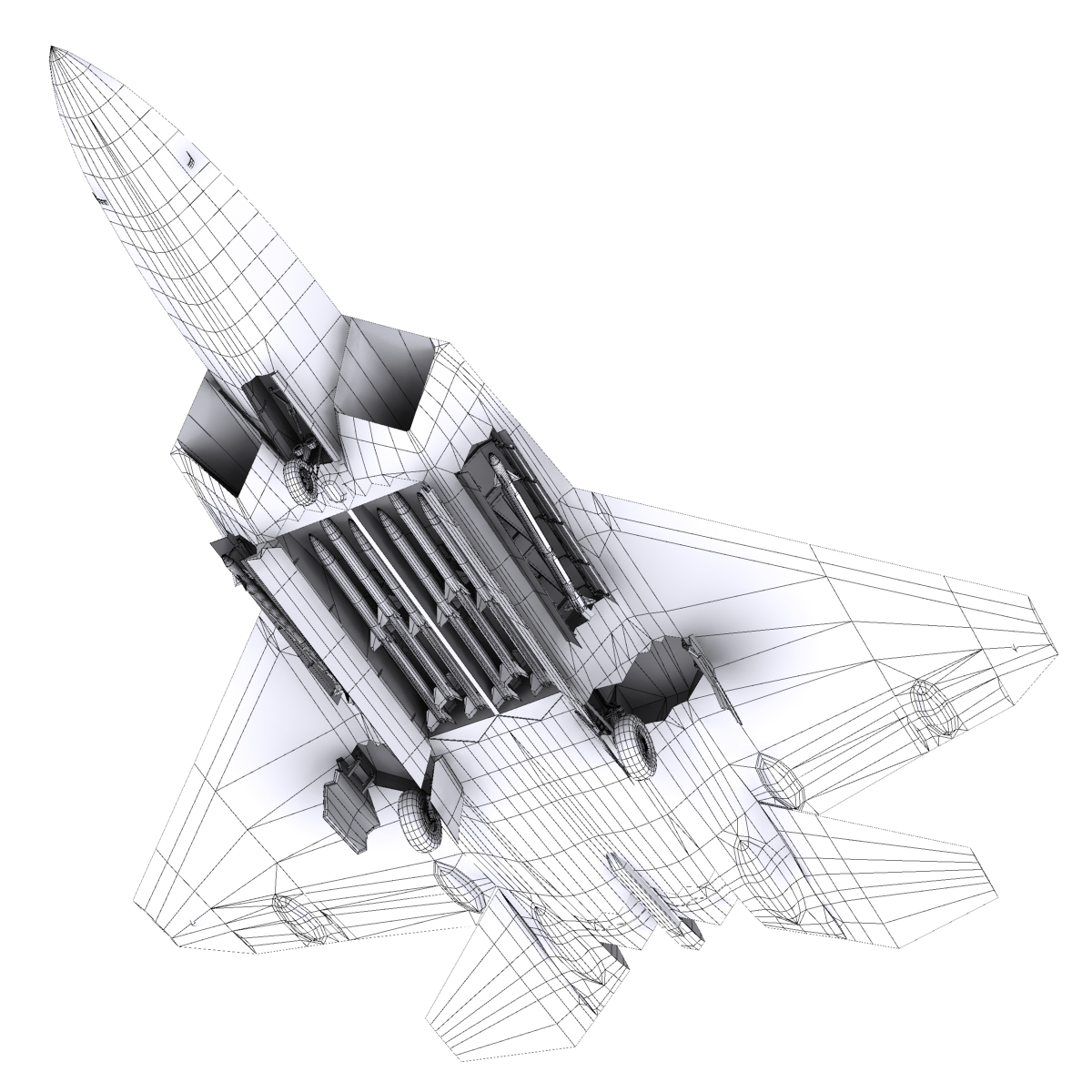 3d f-22 raptor fighter aircraft model