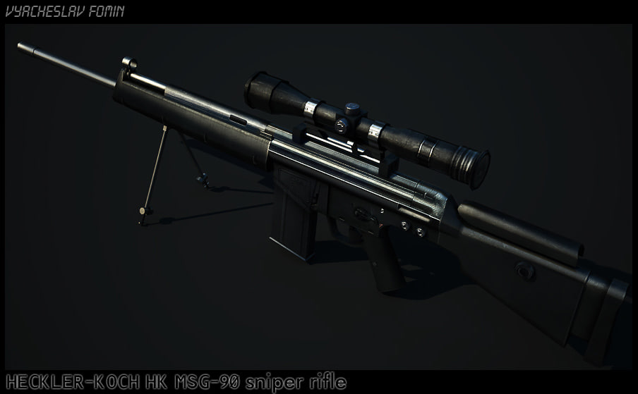 free msg90a1 sniper rifle 3d model