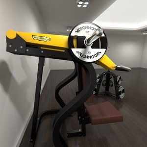 3d technogym gym shoulder model