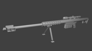 free barrett m82 sniper rifle 3d model