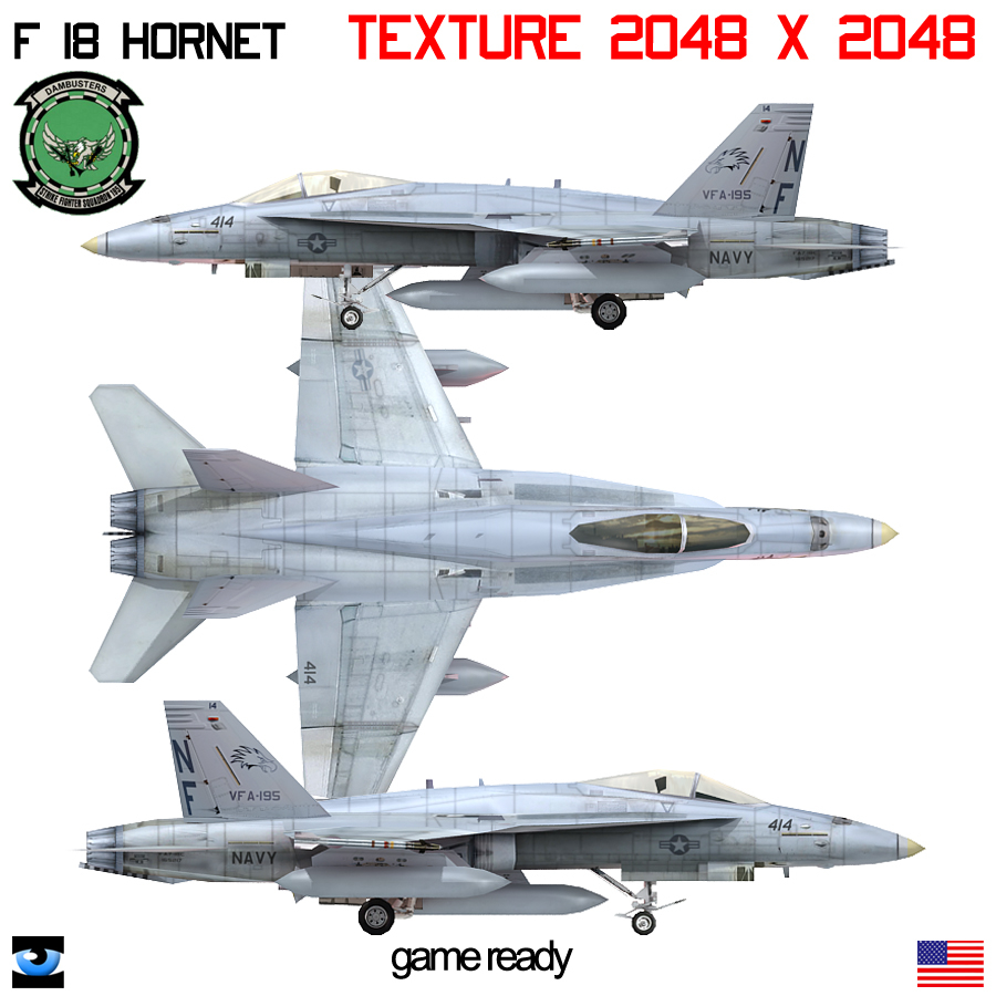 3d model of f18 hornet