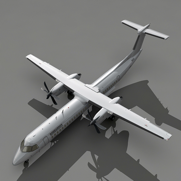 3d havilland bombardier q400 plane model
