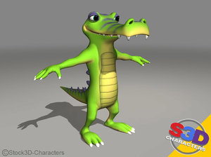 cartoon crocodile 3d model