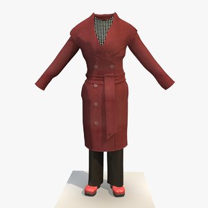 3ds max womans red winter