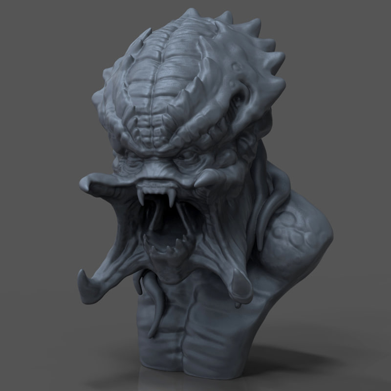  free  obj  model  predator bust sculpture