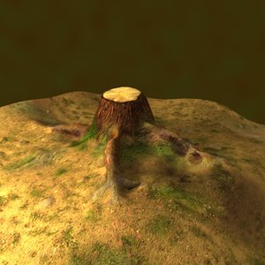 tree stump 3d max