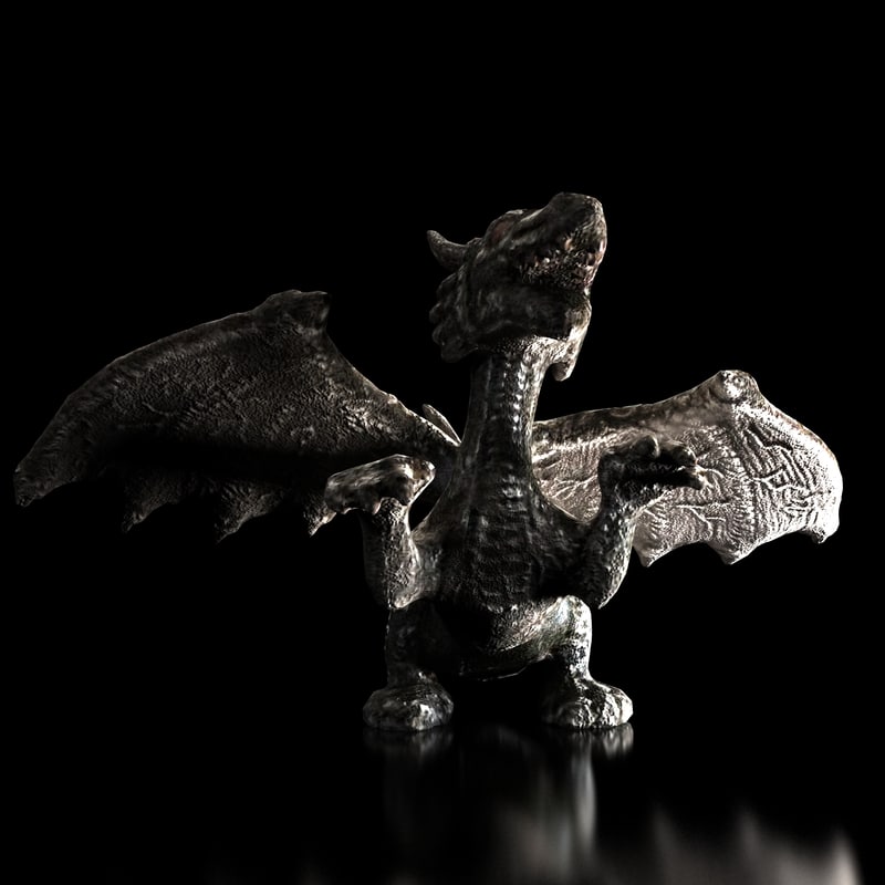 dragon stone statue 3d model