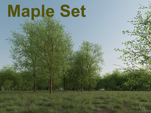 3ds max maple tree set