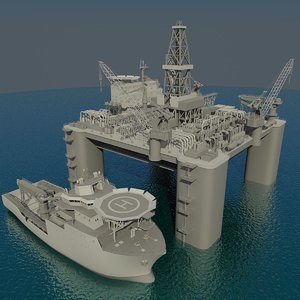 3d oil platform multipurpose sup model