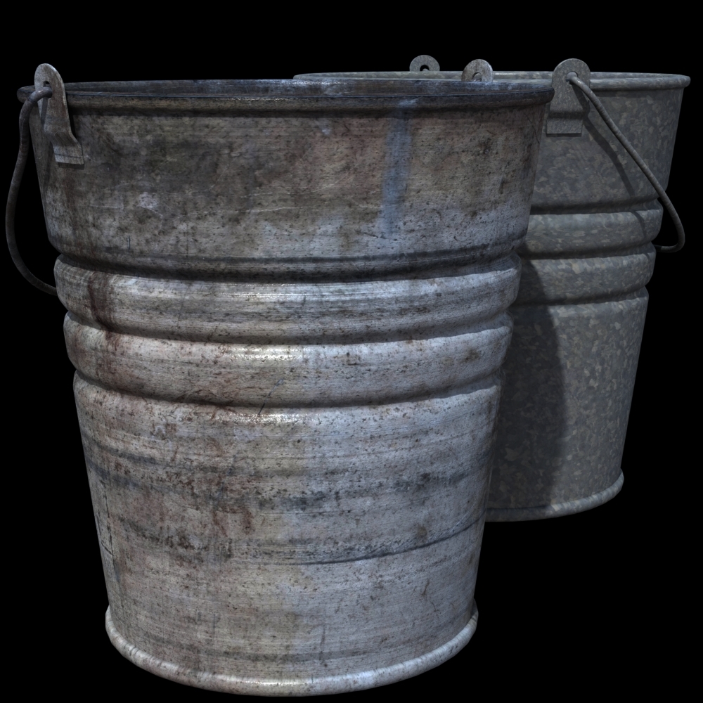 3ds max metal buckets