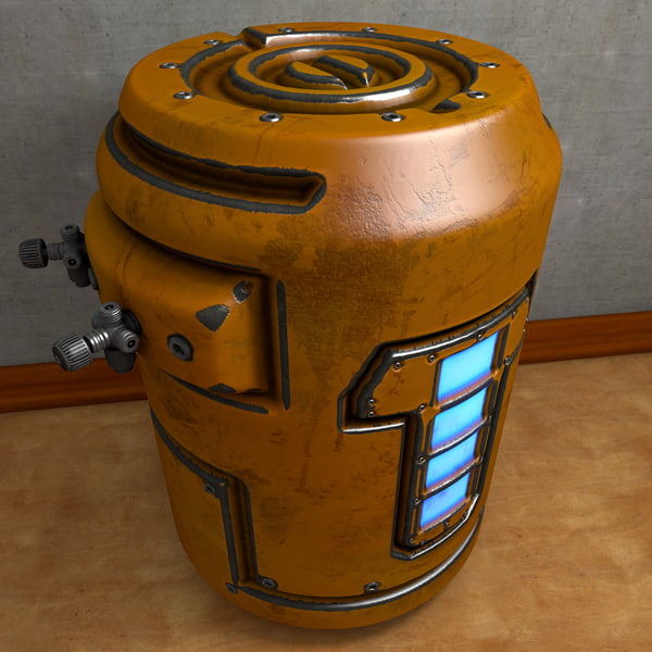 sci fi liquid container 3d obj