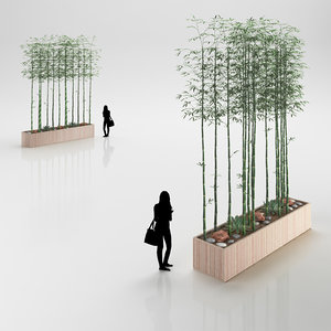 bamboo wooden pot 3d model