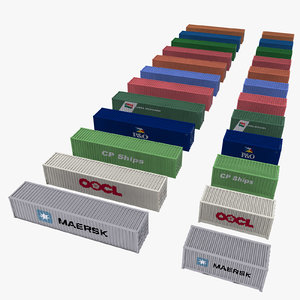 3d containers shipping model