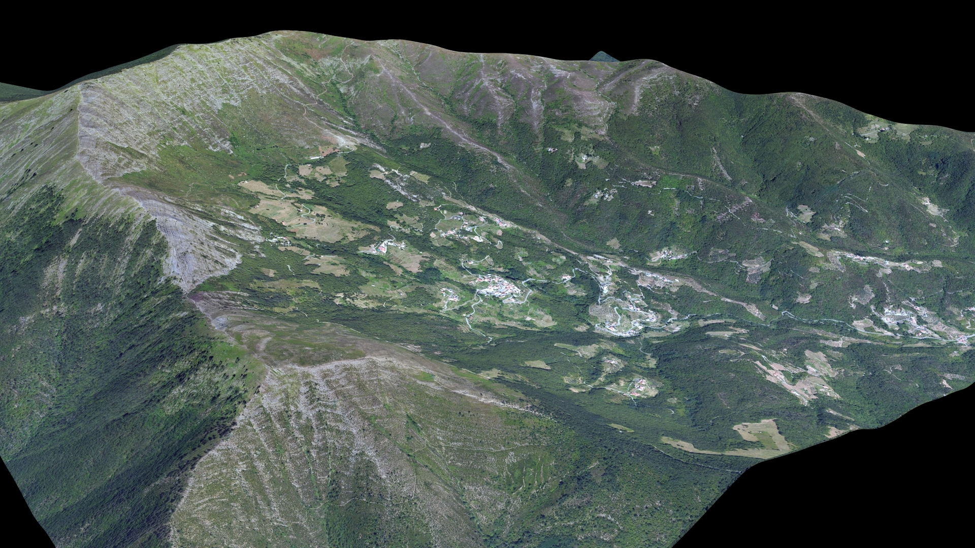 山谷和山脊的立体图图片