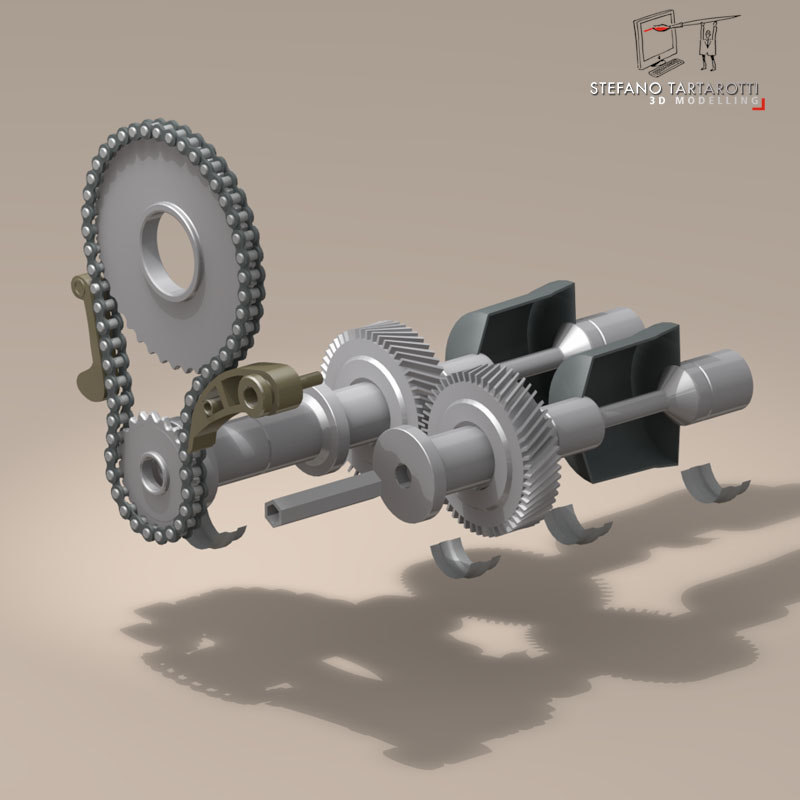 Gear Drive Shaft 3d Dxf