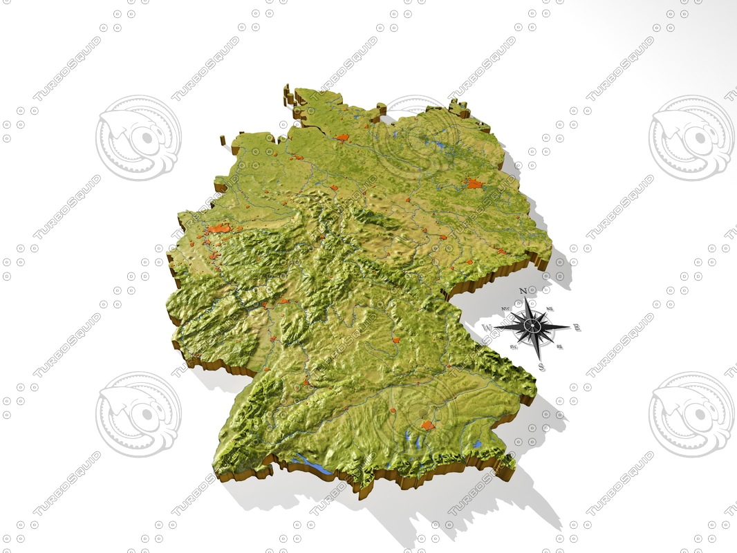 Germany Resolution Relief Maps 3d Model