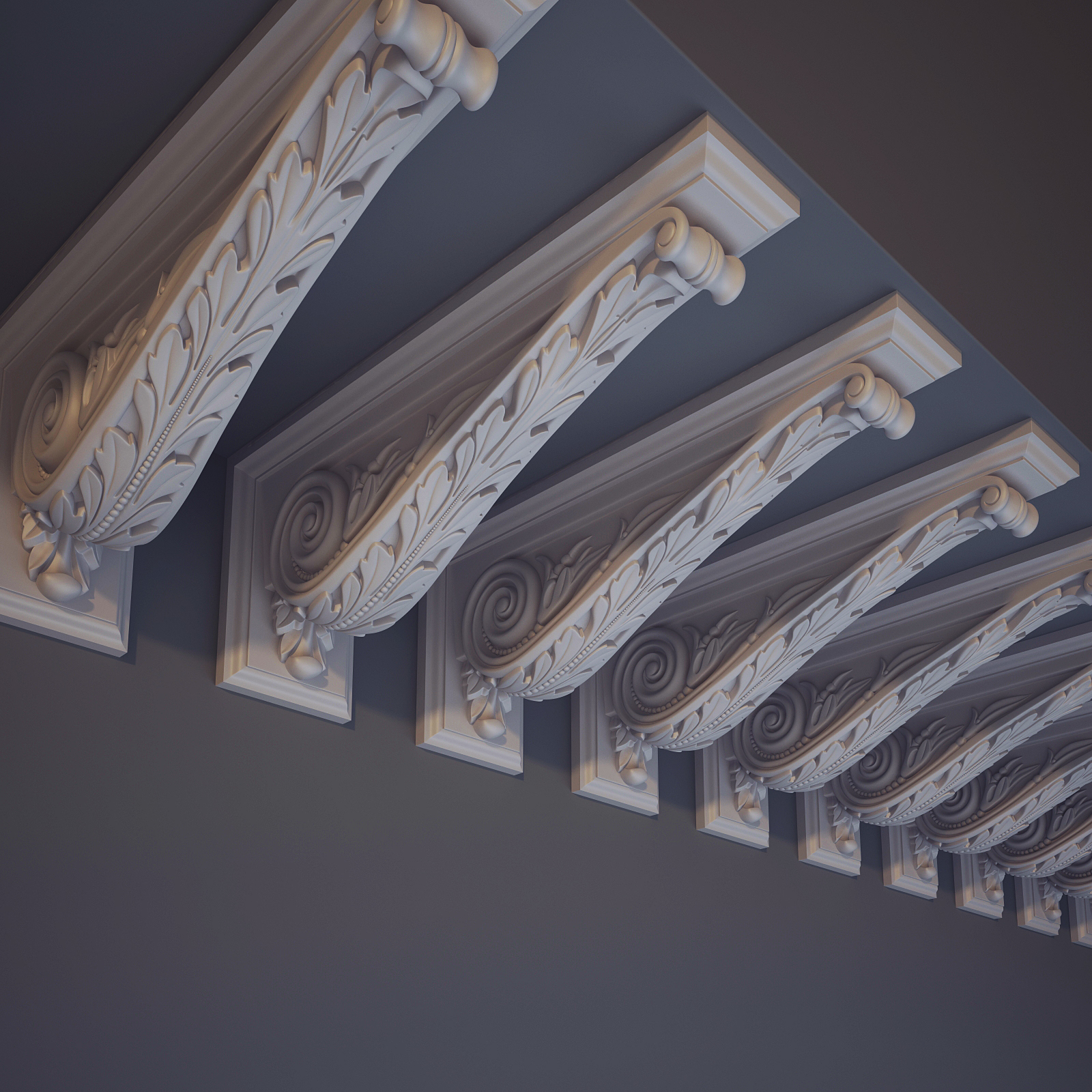 3ds Max Corbel Bracket Ornate