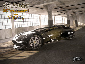 3d model garage environment render