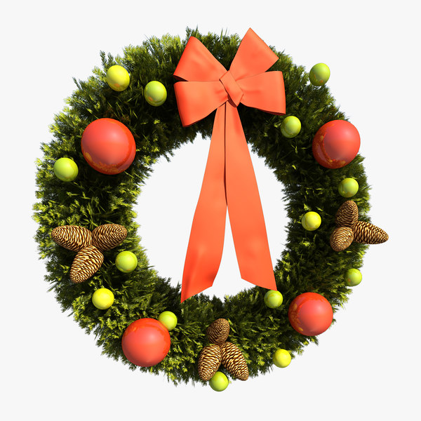 3d christmas wreath model