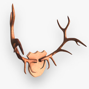 3d deer antlers model