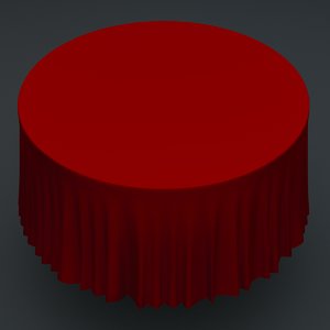 3d table simulated cloth model