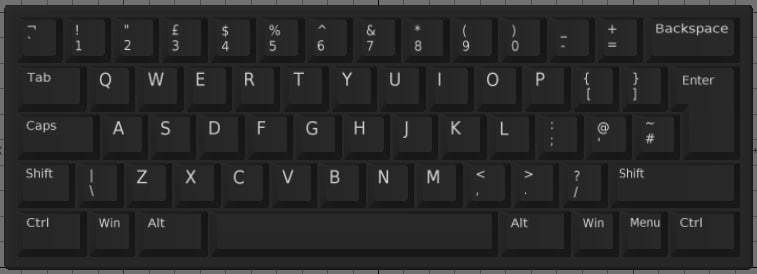 free uk-layout compact keyboard 3d model