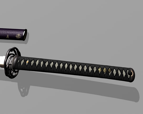 3d japanese sword katana modelled