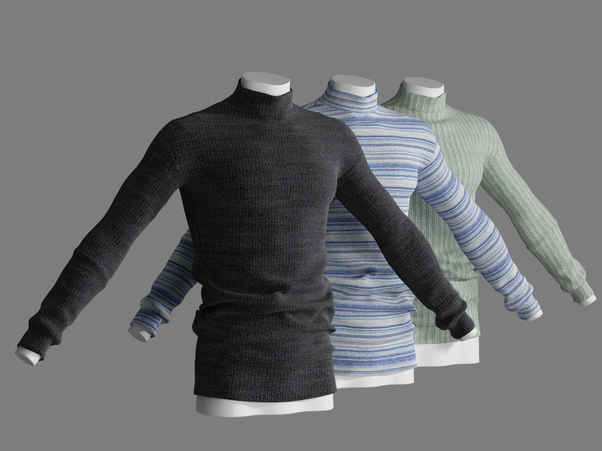 realistic knitted sweater 3d 3ds