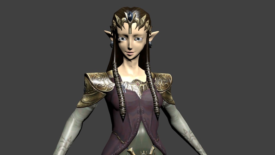 zelda rigged 3d blend