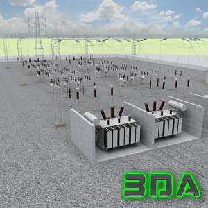 3ds max substation electrical station