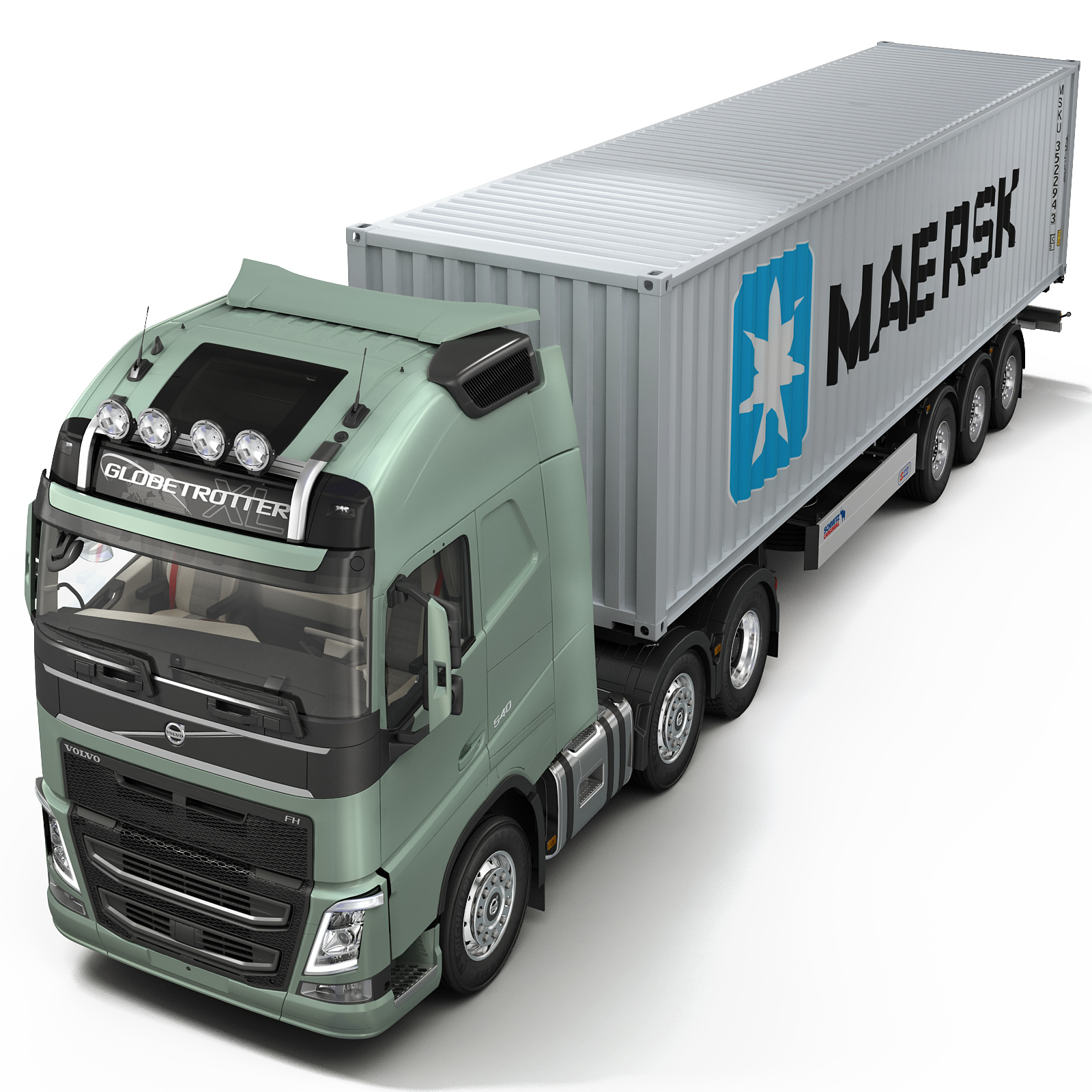 volvo fh 2013(集装箱)3d模型