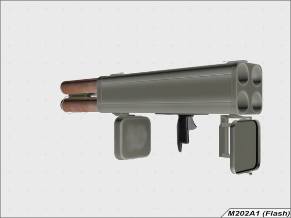 3d model m202a1 rocket