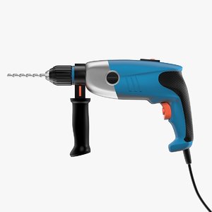 corded electric drill 3d model