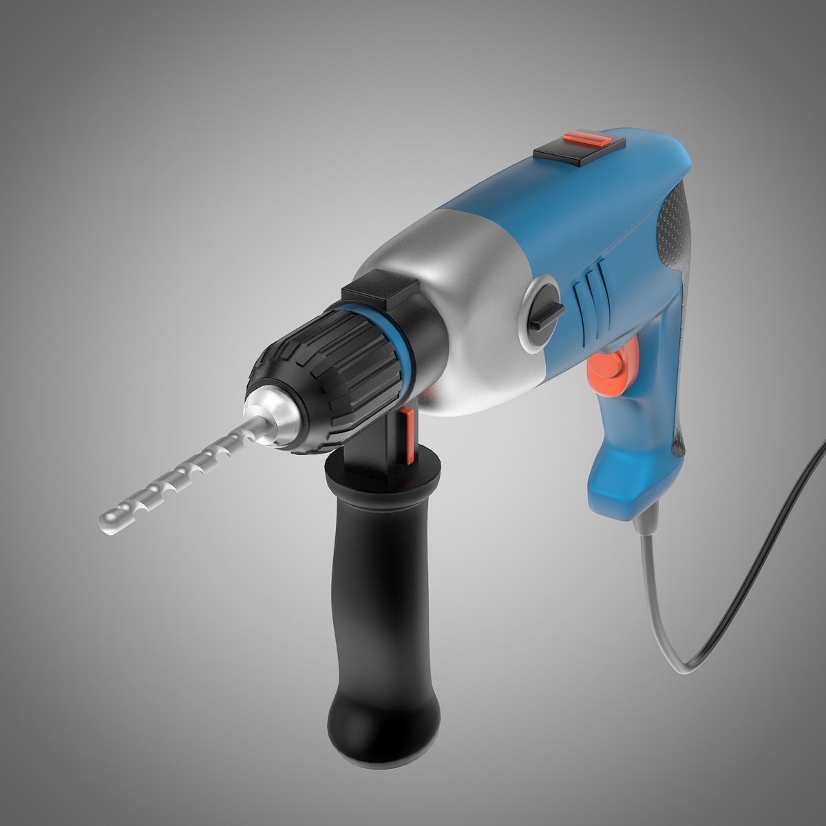 corded electric drill 3d model