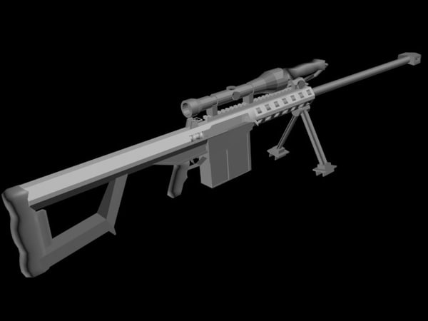 50 Cal Sniper Rifle 3d Max