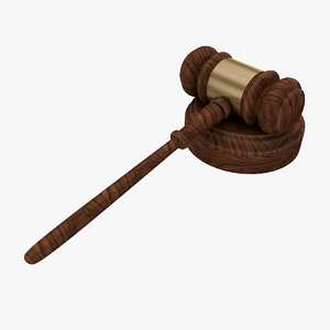 free court judge hammer 3d model