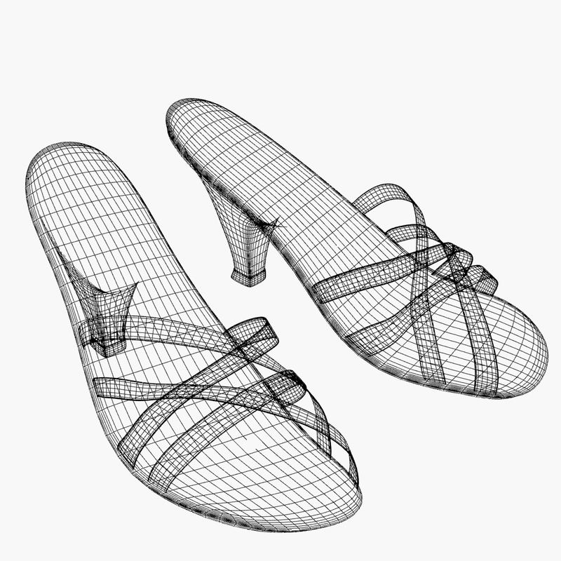 3d heel sandal model