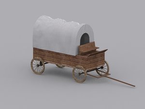 3d model wild west wagon