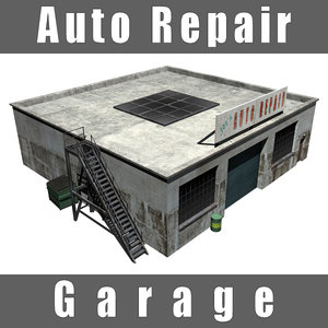 3d auto repair garage shop