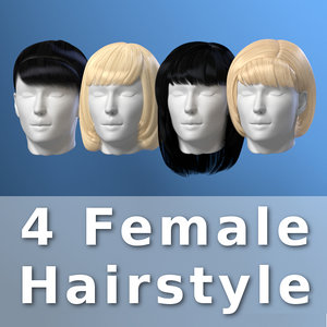 3d model hair female