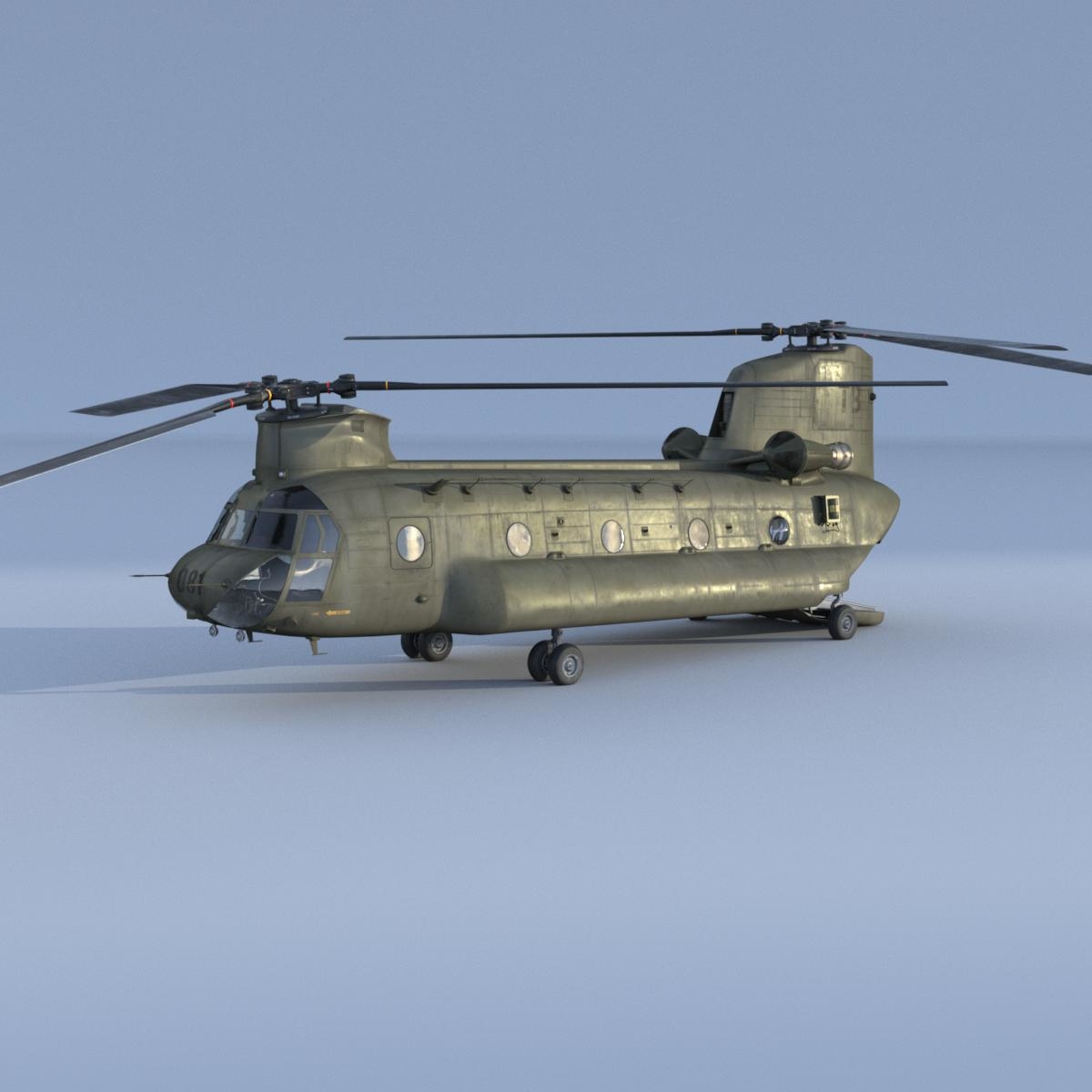 3d Chinook Ch47 Helicopter Model