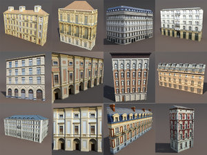 3d model pack neoclassical buildings