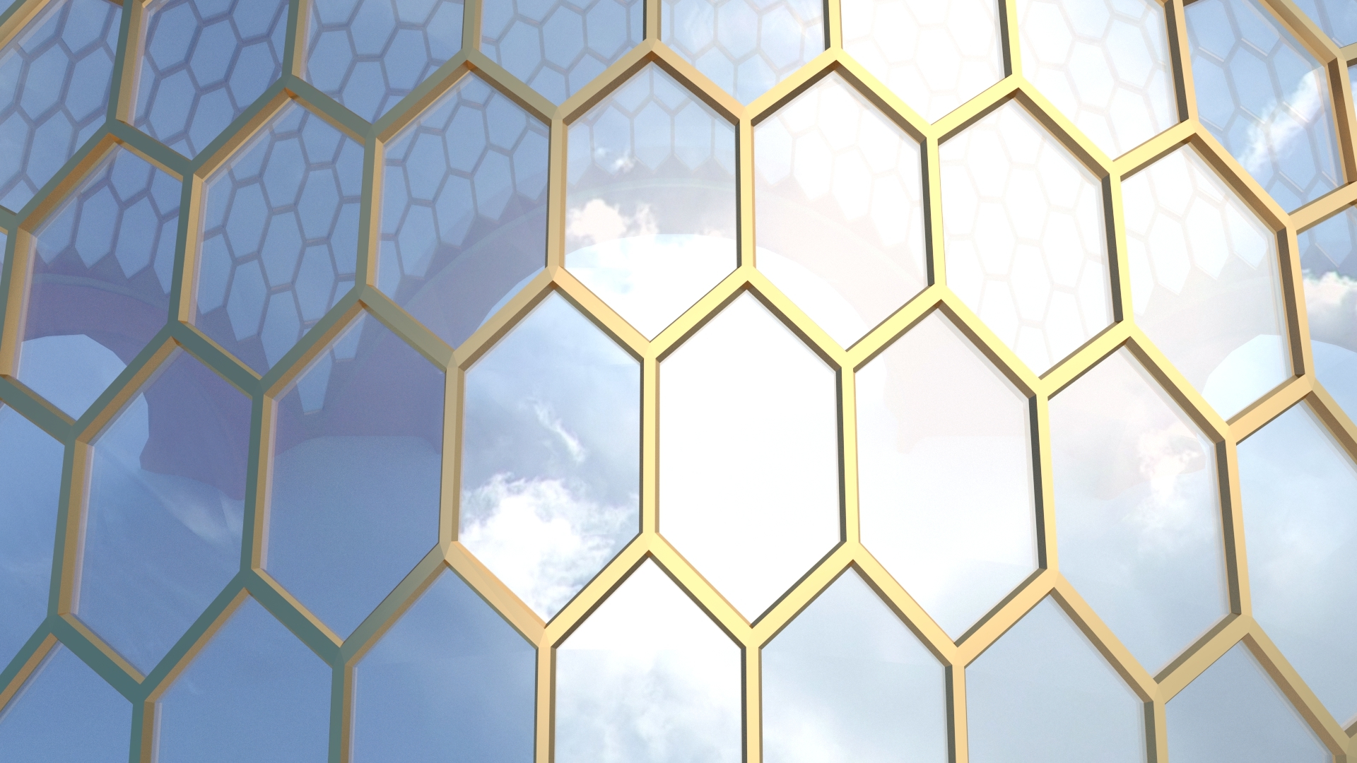 3ds max glass dome egg hexagon