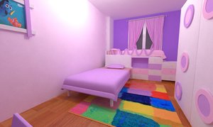 kids bedroom 3d model