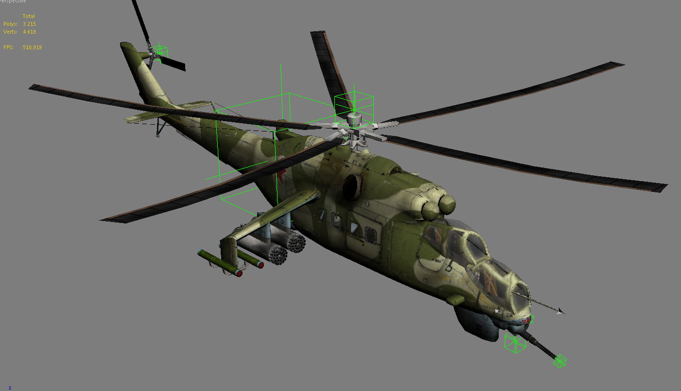 3d model mi-24 helicopter