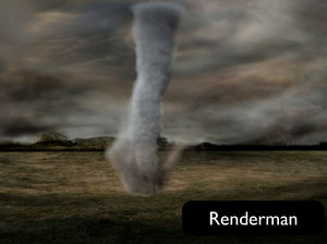 3d simulated animation tornado model