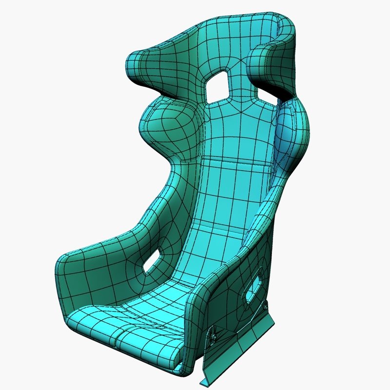 recaro pro racer racing seat 3d model