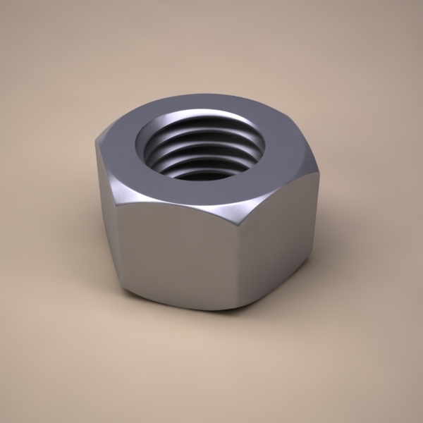 iso m16 nut 3d model