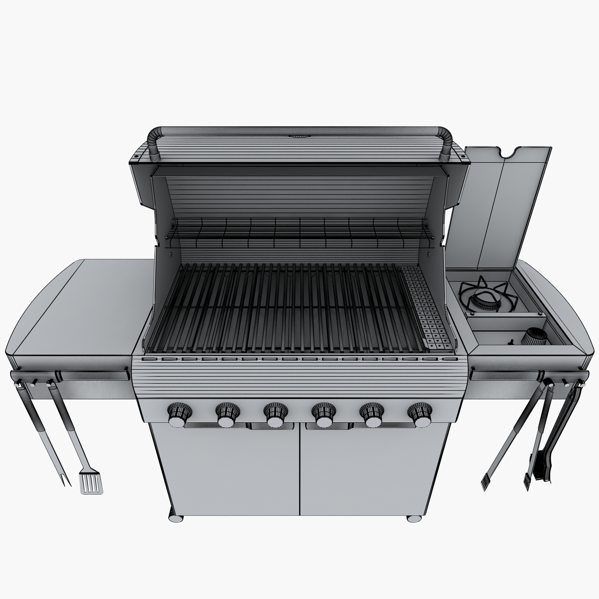 barbeque utensils 3d max