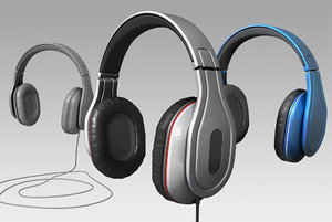 headphones modeled 3d obj